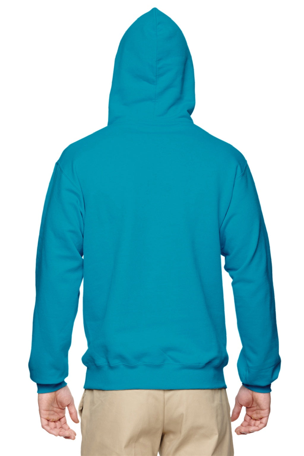Jerzees 996M/996MR Mens NuBlend Pill Resistant Fleece Hooded Sweatshirt Hoodie w/ Pouch Pocket California Blue Model Back