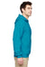 Jerzees 996M/996MR Mens NuBlend Pill Resistant Fleece Hooded Sweatshirt Hoodie w/ Pouch Pocket California Blue Model Side
