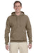 Jerzees 996M/996MR Mens NuBlend Pill Resistant Fleece Hooded Sweatshirt Hoodie w/ Pouch Pocket Safari Brown Model Front