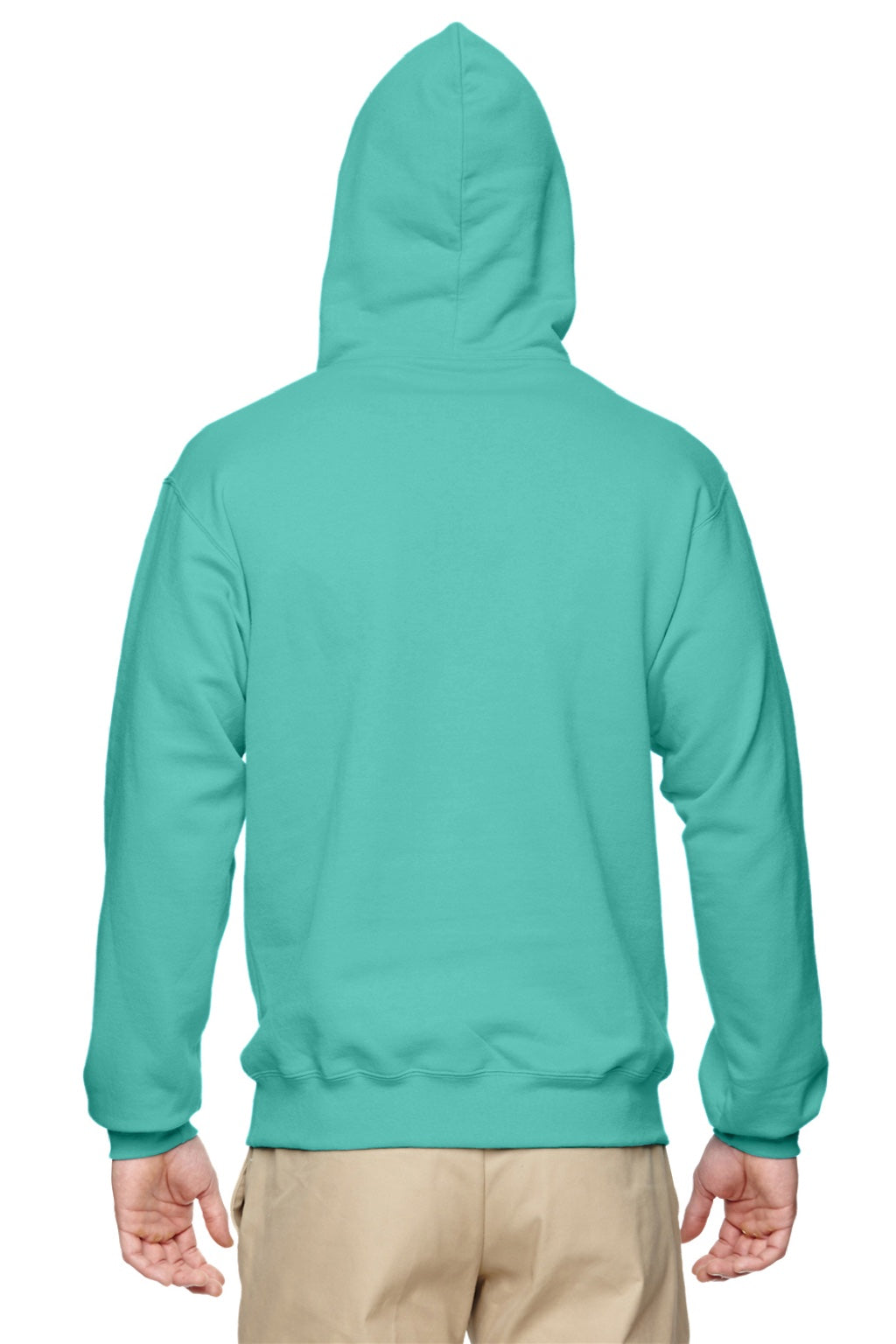 Jerzees 996M/996MR Mens NuBlend Pill Resistant Fleece Hooded Sweatshirt Hoodie w/ Pouch Pocket Mint Green Model Back