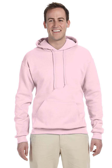 Jerzees 996M/996MR Mens NuBlend Pill Resistant Fleece Hooded Sweatshirt Hoodie w/ Pouch Pocket Classic Pink Model Front