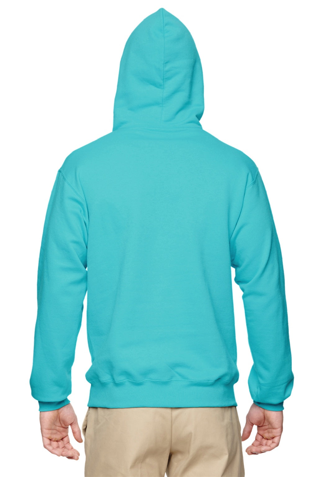 Jerzees 996M/996MR Mens NuBlend Pill Resistant Fleece Hooded Sweatshirt Hoodie w/ Pouch Pocket Scuba Blue Model Back