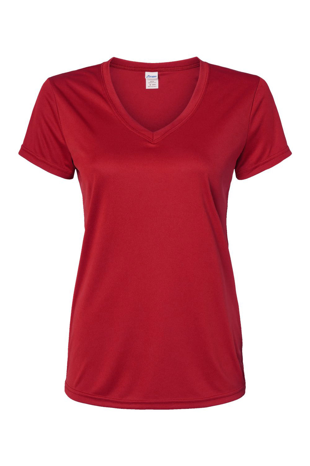 Paragon 203 Womens Vera Moisture Wicking Short Sleeve V-Neck T-Shirt Red Flat Front