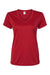 Paragon 203 Womens Vera Moisture Wicking Short Sleeve V-Neck T-Shirt Red Flat Front