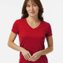Paragon Womens Vera Moisture Wicking Short Sleeve V-Neck T-Shirt - Red - NEW