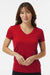 Paragon 203 Womens Vera Moisture Wicking Short Sleeve V-Neck T-Shirt Red Model Front
