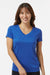 Paragon 203 Womens Vera Moisture Wicking Short Sleeve V-Neck T-Shirt Royal Blue Model Front