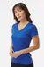 Paragon 203 Womens Vera Moisture Wicking Short Sleeve V-Neck T-Shirt Royal Blue Model Side