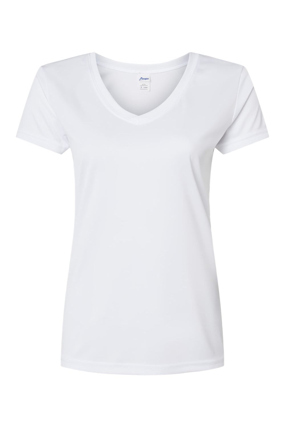 Paragon 203 Womens Vera Moisture Wicking Short Sleeve V-Neck T-Shirt White Flat Front