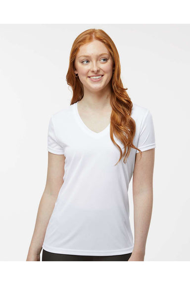 Paragon 203 Womens Vera Short Sleeve V-Neck T-Shirt White Model Front