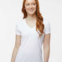 Paragon Womens Vera Moisture Wicking Short Sleeve V-Neck T-Shirt - White - NEW