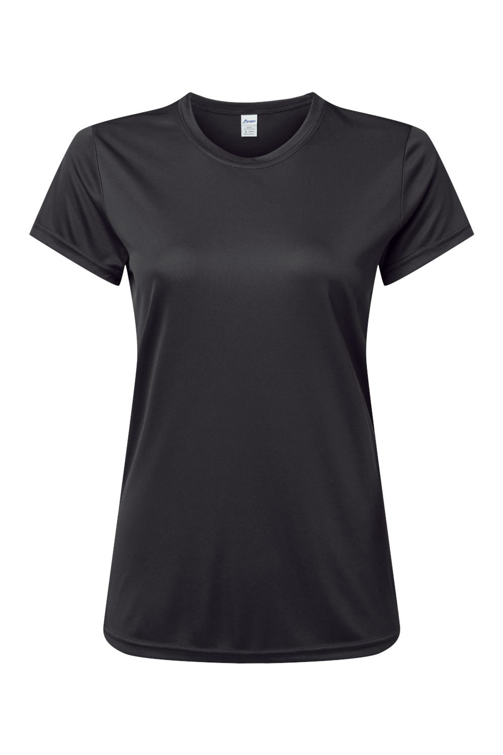 Paragon 204 Womens Islander Performance Moisture Wicking Short Sleeve Crewneck T-Shirt Black Flat Front