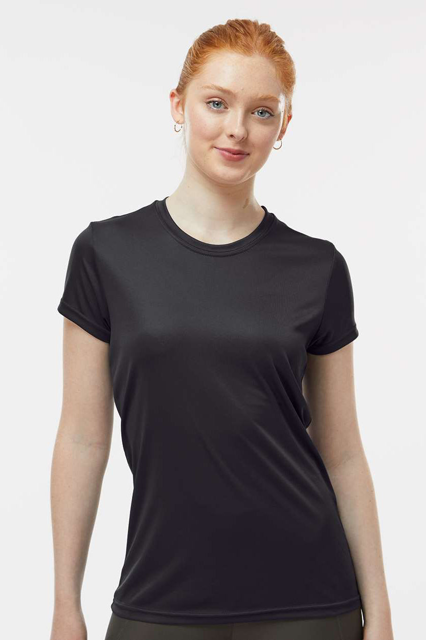 Paragon 204 Womens Islander Performance Moisture Wicking Short Sleeve Crewneck T-Shirt Black Model Front