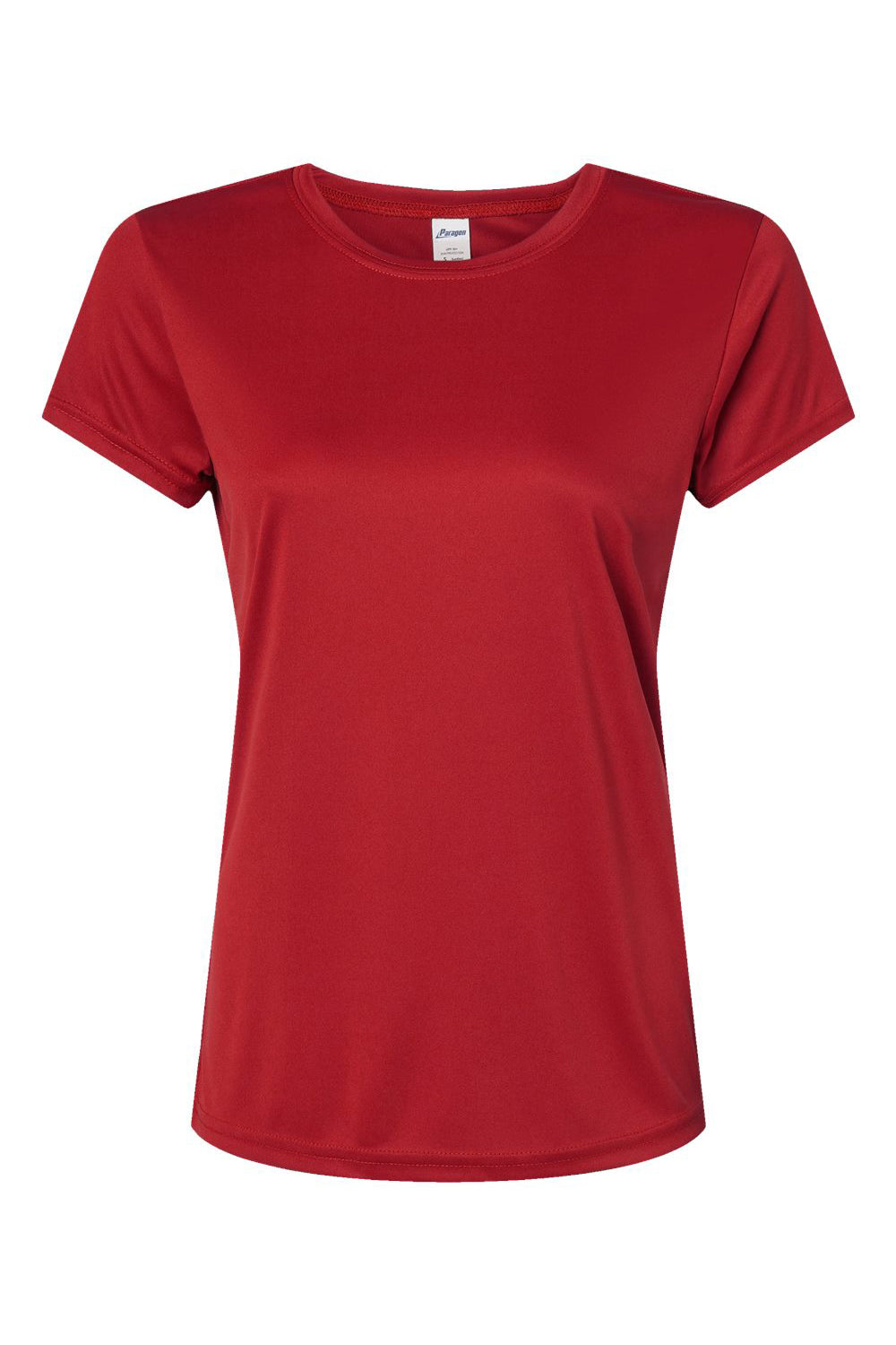 Paragon 204 Womens Islander Performance Short Sleeve Crewneck T-Shirt Red Flat Front