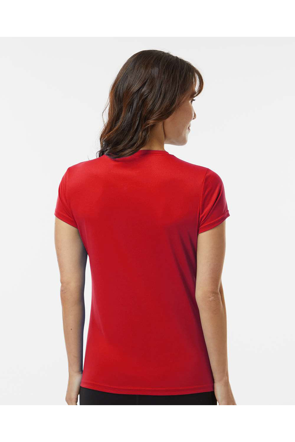 Paragon 204 Womens Islander Performance Short Sleeve Crewneck T-Shirt Red Model Back
