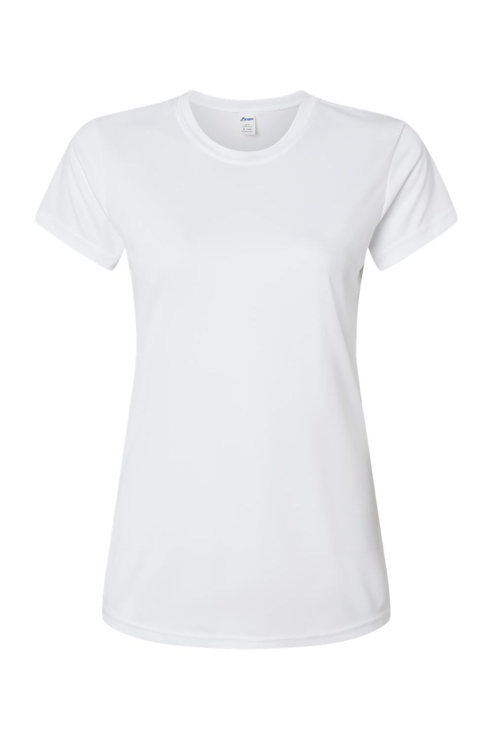 Paragon 204 Womens Islander Performance Moisture Wicking Short Sleeve Crewneck T-Shirt White Flat Front