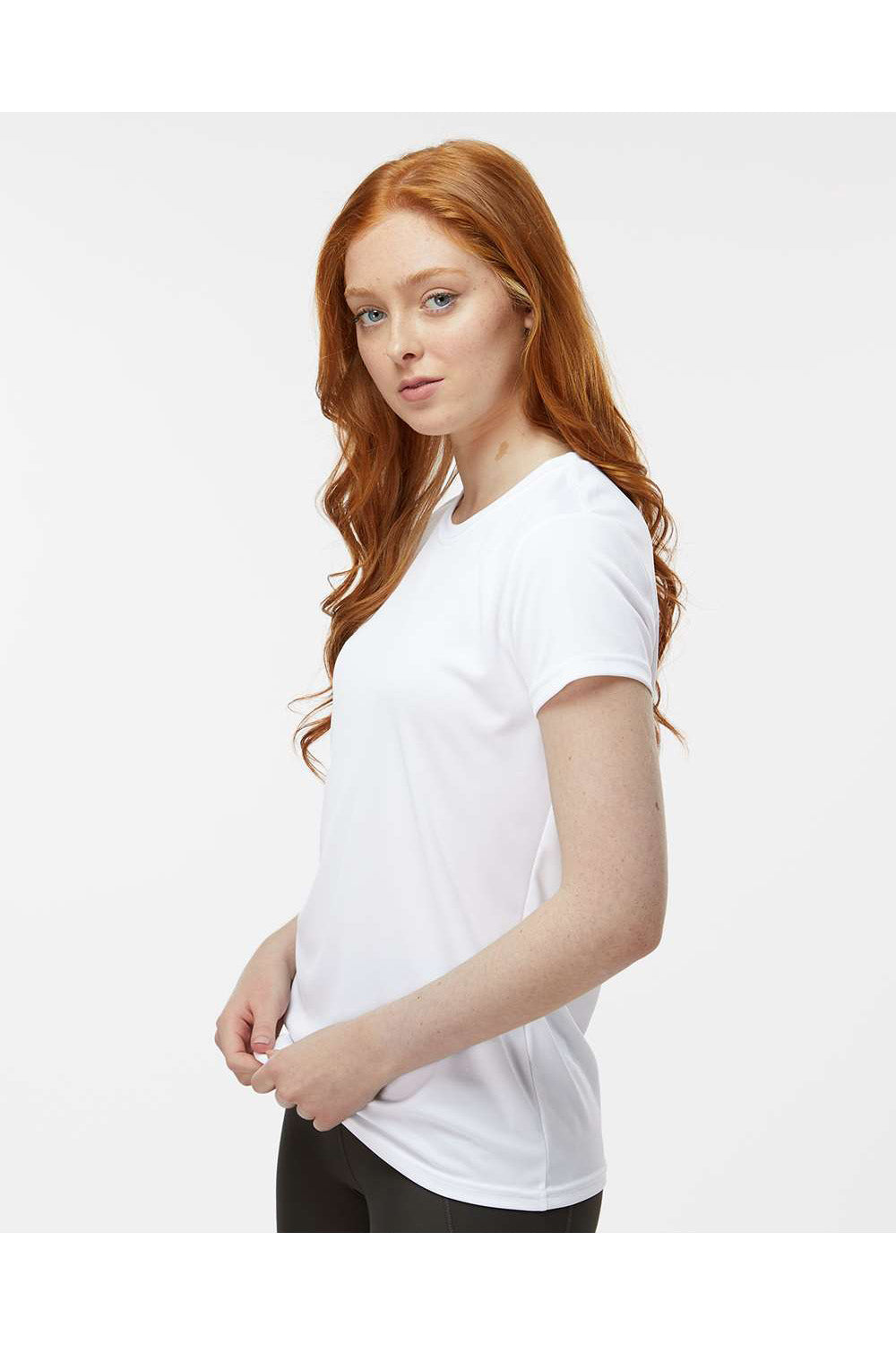 Paragon 204 Womens Islander Performance Short Sleeve Crewneck T-Shirt White Model Side