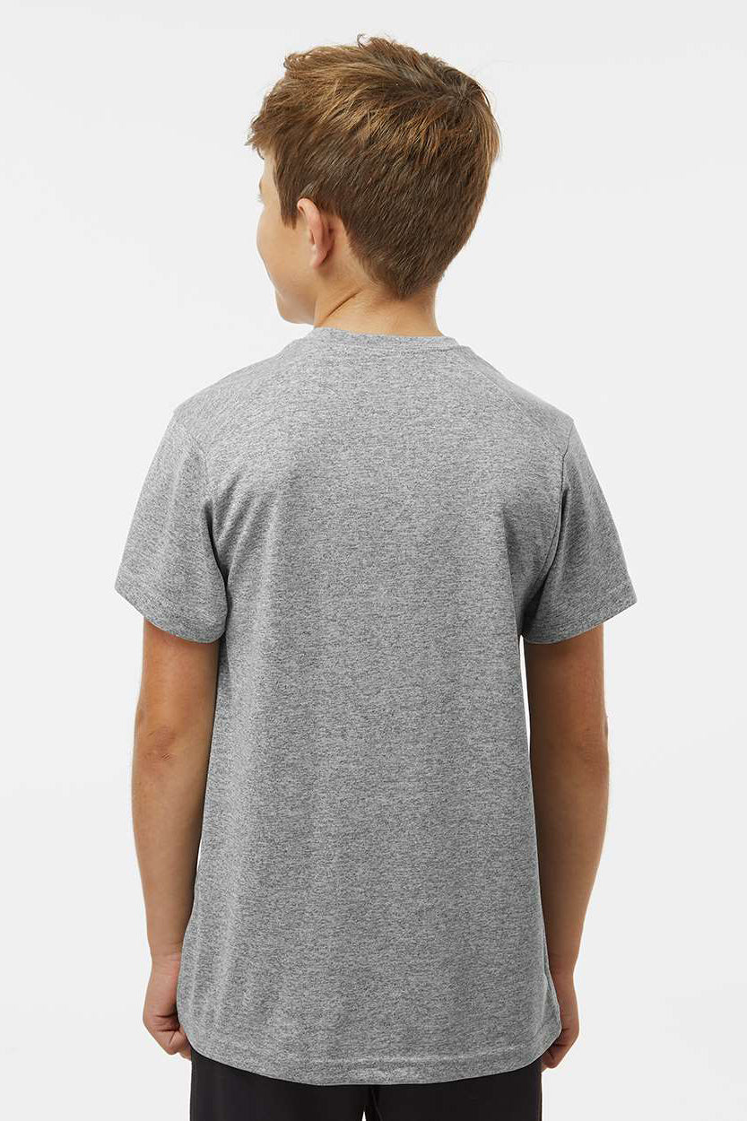 Paragon 208Y Youth Islander Performance Moisture Wicking Short Sleeve Crewneck T-Shirt Heather Grey Model Back