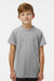 Paragon 208Y Youth Islander Performance Moisture Wicking Short Sleeve Crewneck T-Shirt Heather Grey Model Front