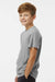 Paragon 208Y Youth Islander Performance Moisture Wicking Short Sleeve Crewneck T-Shirt Heather Grey Model Side