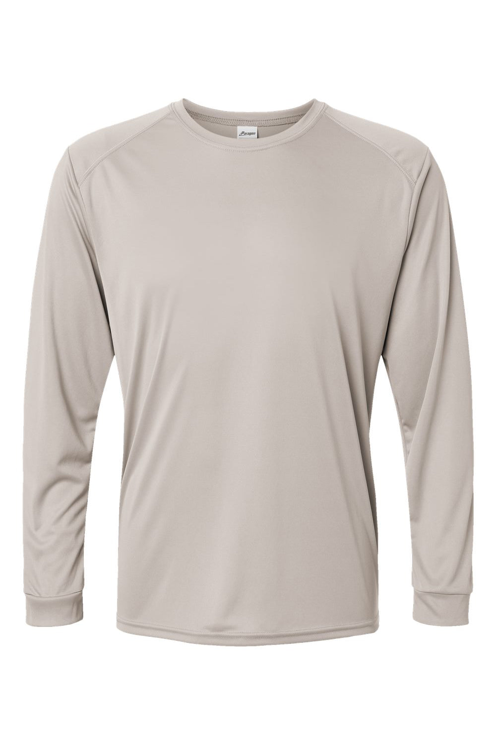 Paragon 210 Mens Islander Performance Moisture Wicking Long Sleeve Crewneck T-Shirt Sand Flat Front