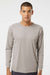 Paragon 210 Mens Islander Performance Moisture Wicking Long Sleeve Crewneck T-Shirt Sand Model Front