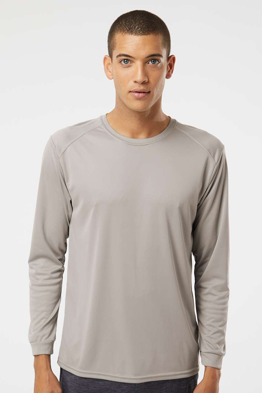Paragon 210 Mens Islander Performance Moisture Wicking Long Sleeve Crewneck T-Shirt Sand Model Front