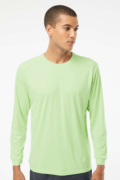 Paragon 210 Mens Islander Performance Moisture Wicking Long Sleeve Crewneck T-Shirt Limeade Green Model Front