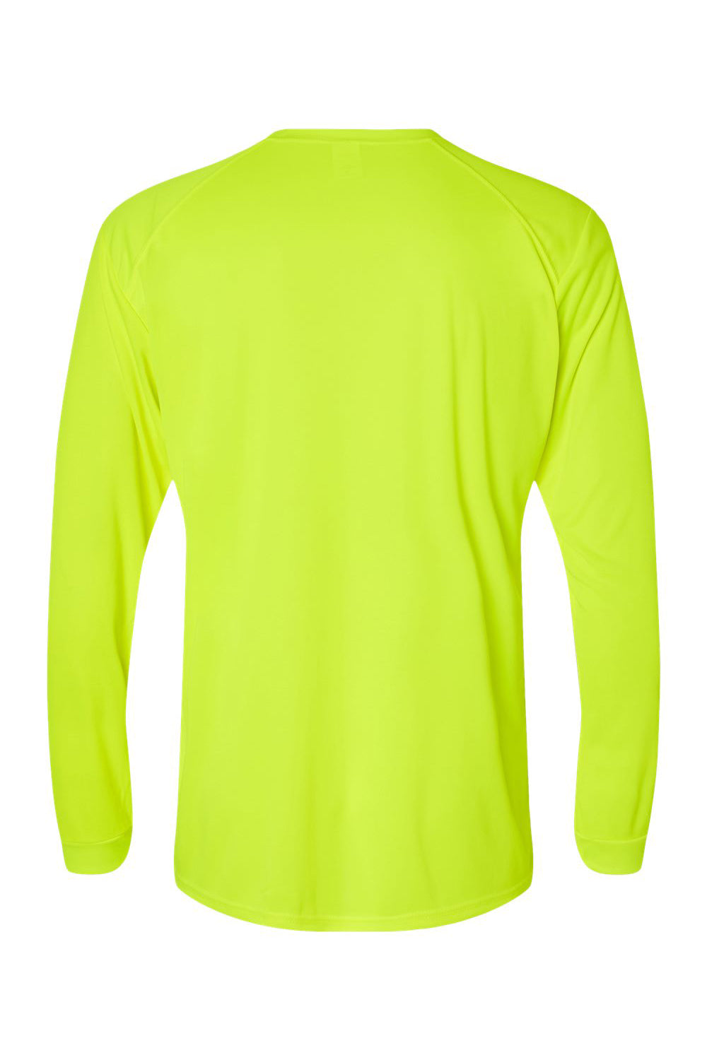 Paragon 210 Mens Islander Performance Moisture Wicking Long Sleeve Crewneck T-Shirt Safety Green Flat Back