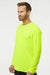 Paragon 210 Mens Islander Performance Moisture Wicking Long Sleeve Crewneck T-Shirt Safety Green Model Side