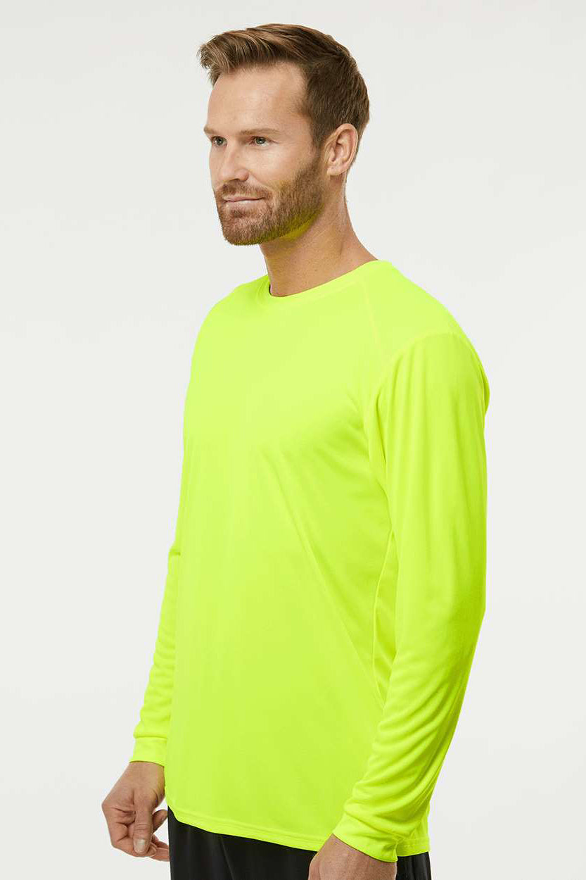 Paragon 210 Mens Islander Performance Moisture Wicking Long Sleeve Crewneck T-Shirt Safety Green Model Side