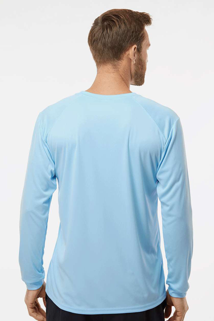 Paragon 210 Mens Islander Performance Moisture Wicking Long Sleeve Crewneck T-Shirt Blue Mist Model Back