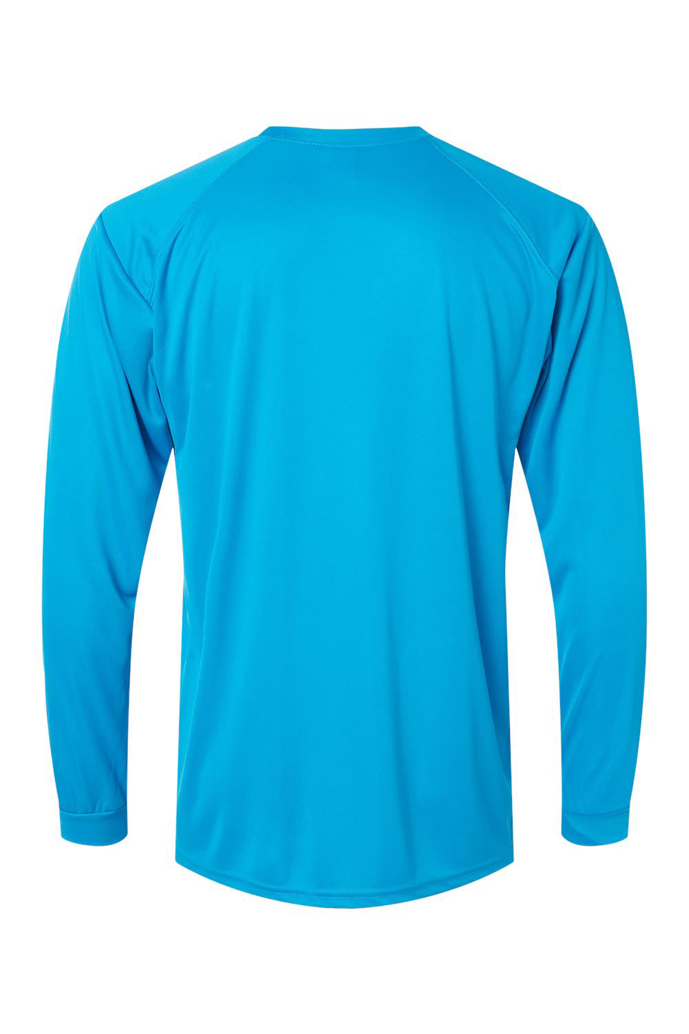 Paragon 210 Mens Islander Performance Moisture Wicking Long Sleeve Crewneck T-Shirt Turquoise Blue Flat Back