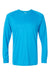Paragon 210 Mens Islander Performance Long Sleeve Crewneck T-Shirt Turquoise Blue Flat Front