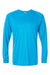 Paragon 210 Mens Islander Performance Moisture Wicking Long Sleeve Crewneck T-Shirt Turquoise Blue Flat Front