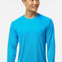 Paragon Mens Islander Performance Moisture Wicking Long Sleeve Crewneck T-Shirt - Turquoise Blue
