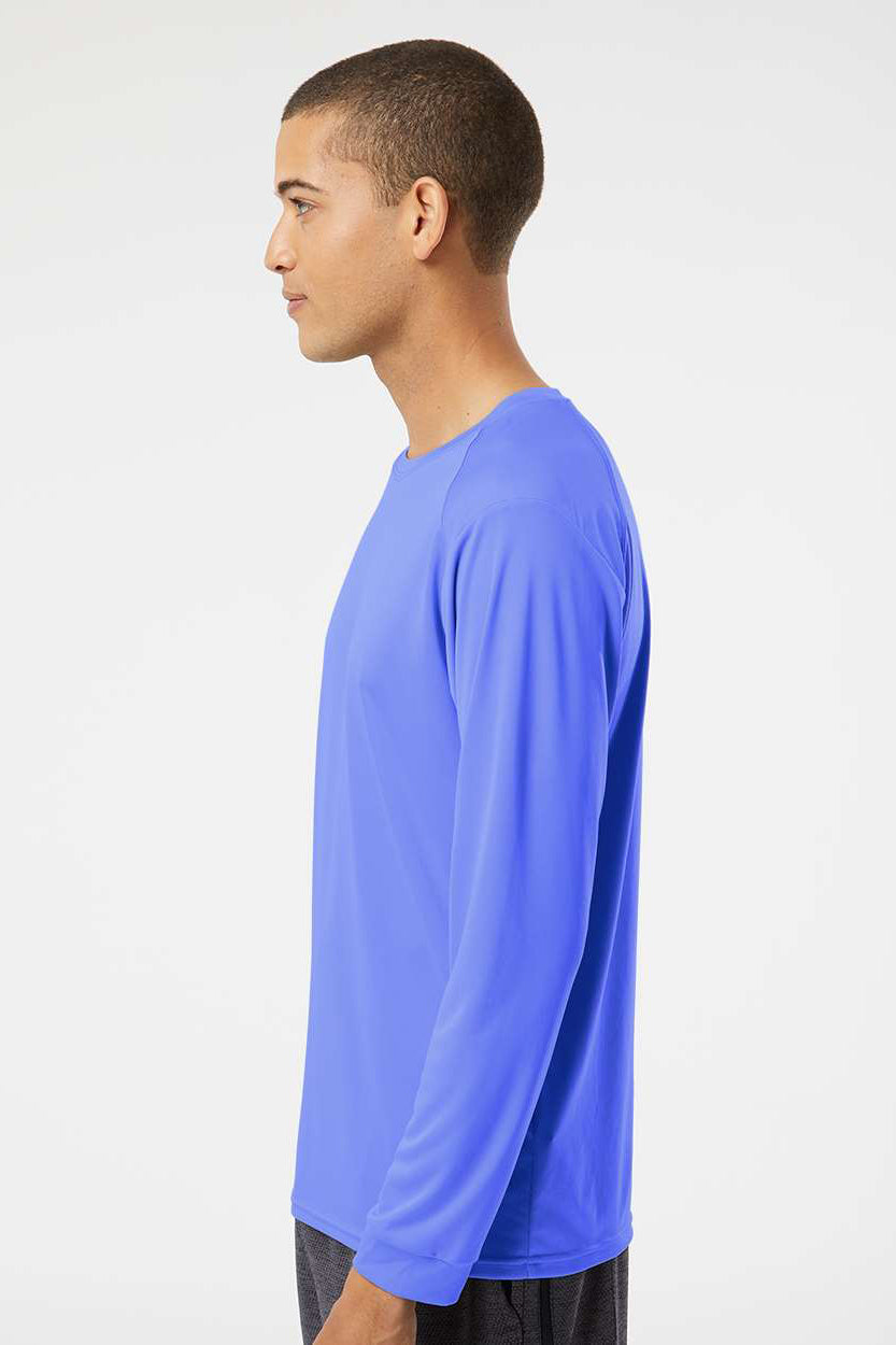 Paragon 210 Mens Islander Performance Moisture Wicking Long Sleeve Crewneck T-Shirt Bimini Blue Model Side