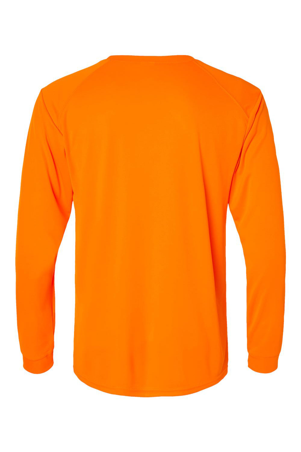 Paragon 210 Mens Islander Performance Moisture Wicking Long Sleeve Crewneck T-Shirt Neon Orange Flat Back
