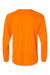 Paragon 210 Mens Islander Performance Moisture Wicking Long Sleeve Crewneck T-Shirt Neon Orange Flat Back