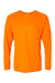 Paragon 210 Mens Islander Performance Moisture Wicking Long Sleeve Crewneck T-Shirt Neon Orange Flat Front