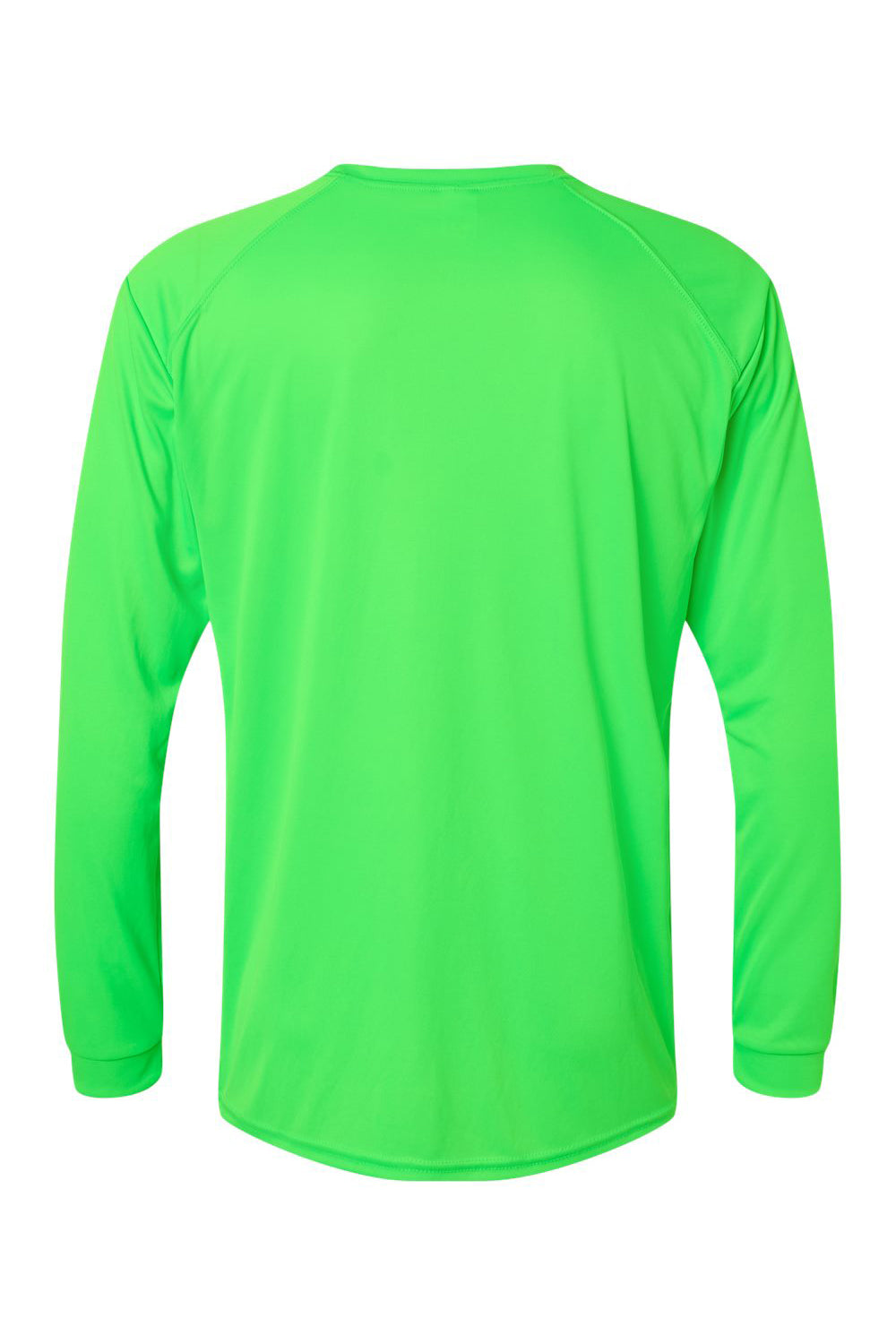 Paragon 210 Mens Islander Performance Moisture Wicking Long Sleeve Crewneck T-Shirt Neon Lime Green Flat Back
