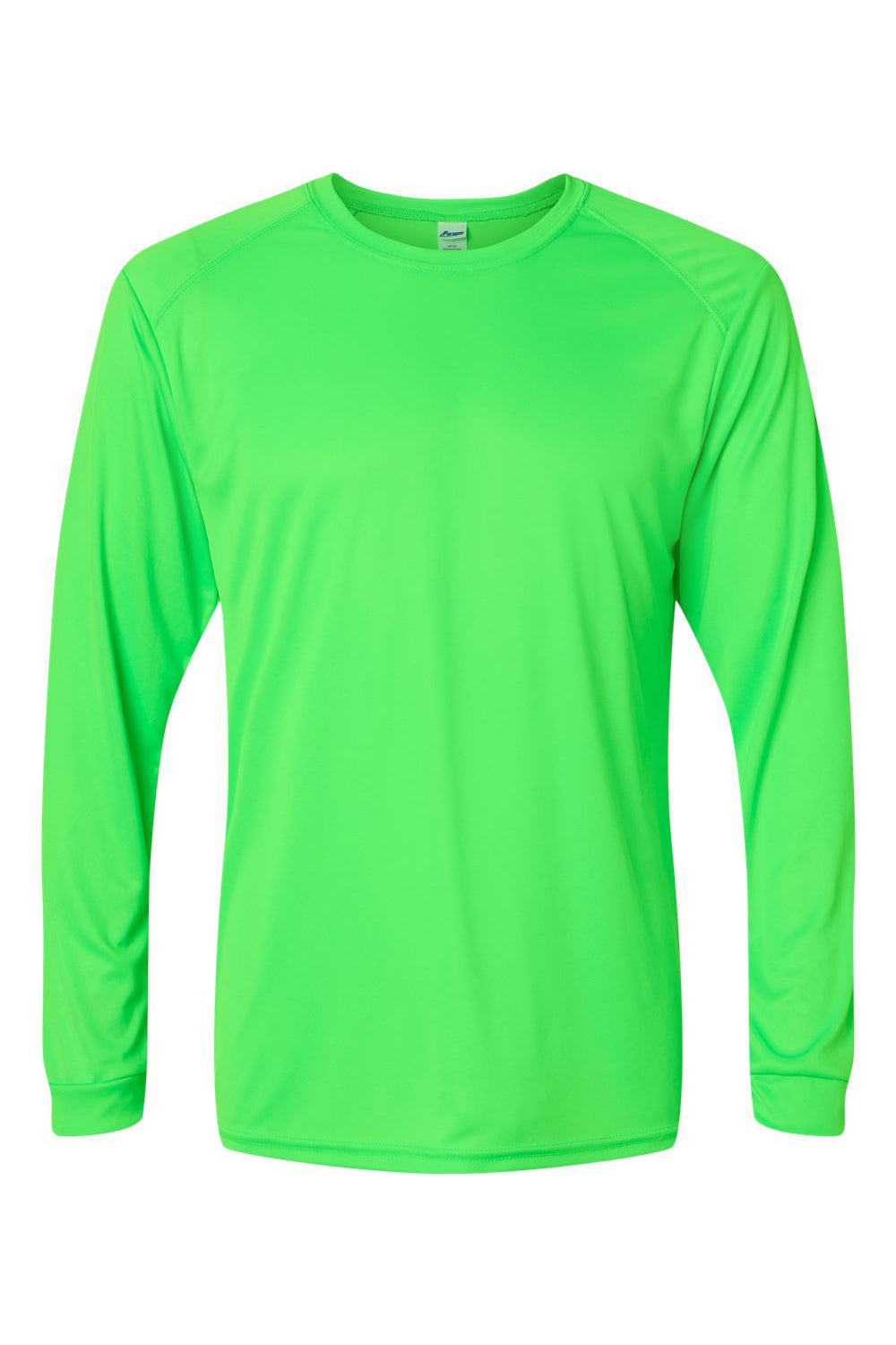 Paragon 210 Mens Islander Performance Moisture Wicking Long Sleeve Crewneck T-Shirt Neon Lime Green Flat Front