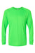 Paragon 210 Mens Islander Performance Moisture Wicking Long Sleeve Crewneck T-Shirt Neon Lime Green Flat Front