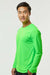 Paragon 210 Mens Islander Performance Moisture Wicking Long Sleeve Crewneck T-Shirt Neon Lime Green Model Side