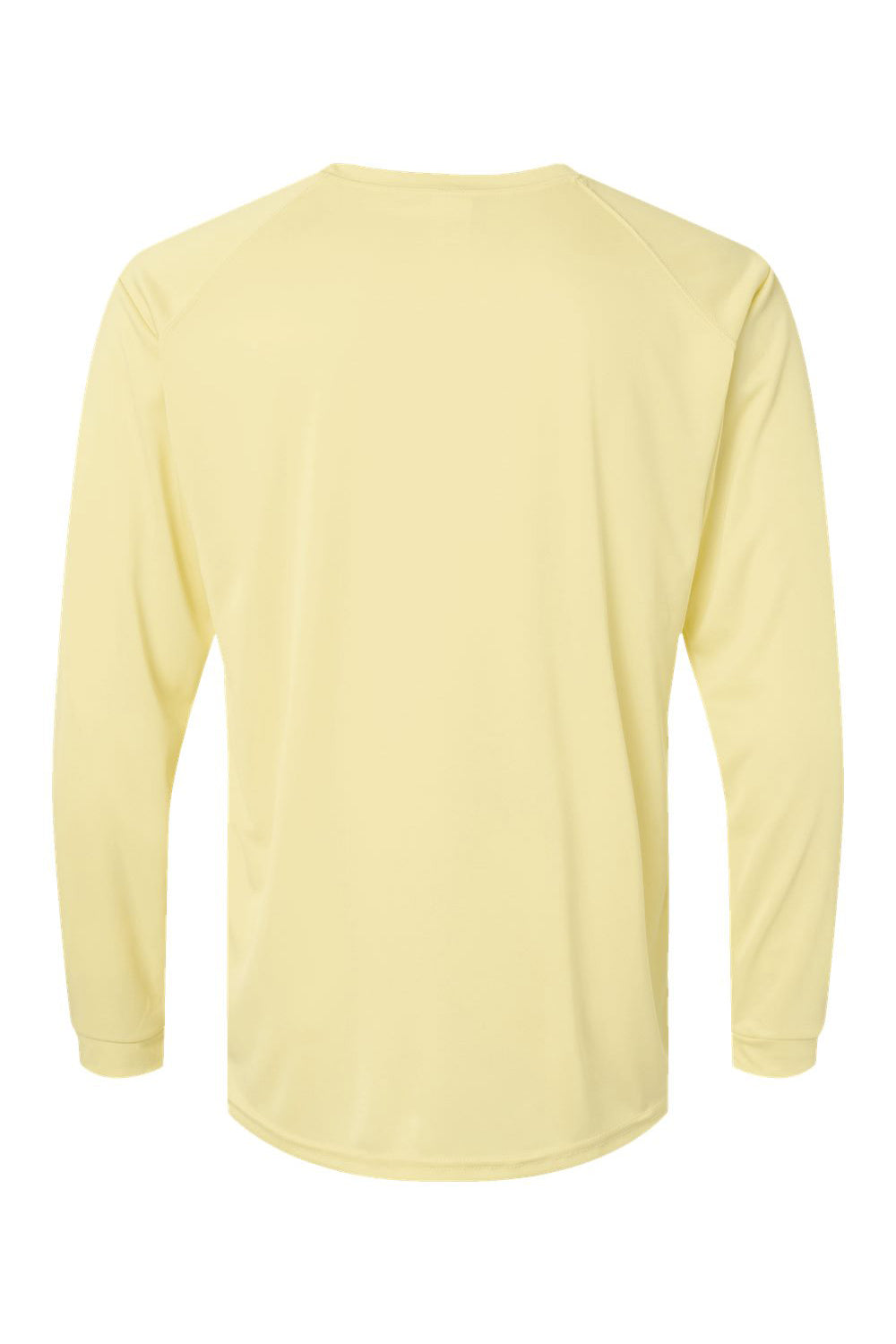 Paragon 210 Mens Islander Performance Moisture Wicking Long Sleeve Crewneck T-Shirt Pale Yellow Flat Back