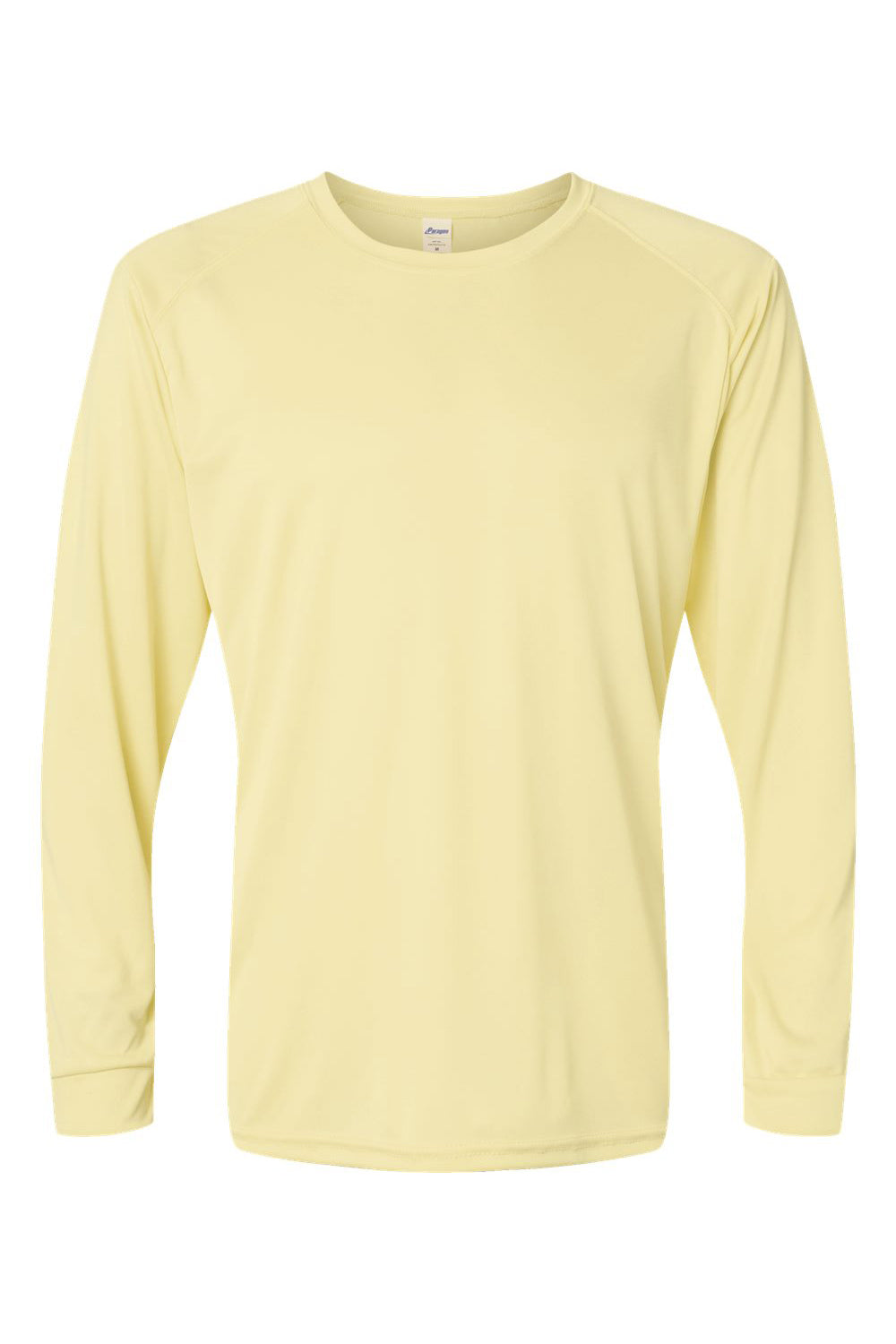 Paragon 210 Mens Islander Performance Moisture Wicking Long Sleeve Crewneck T-Shirt Pale Yellow Flat Front