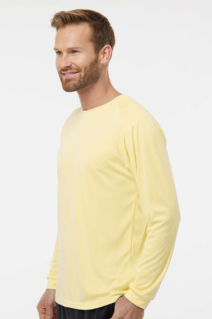 Paragon 210 Mens Islander Performance Moisture Wicking Long Sleeve Crewneck T-Shirt Pale Yellow Model Side