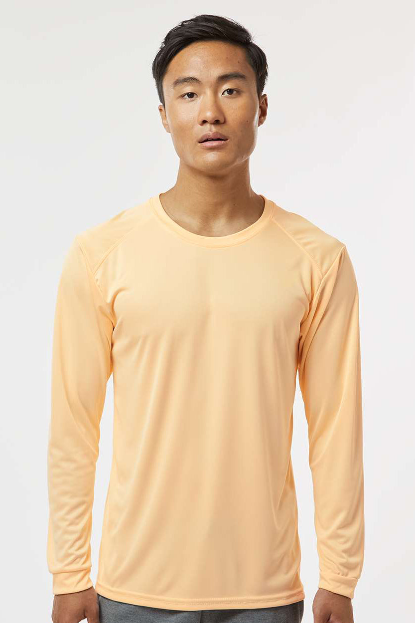 Paragon 210 Mens Islander Performance Moisture Wicking Long Sleeve Crewneck T-Shirt Peach Model Front