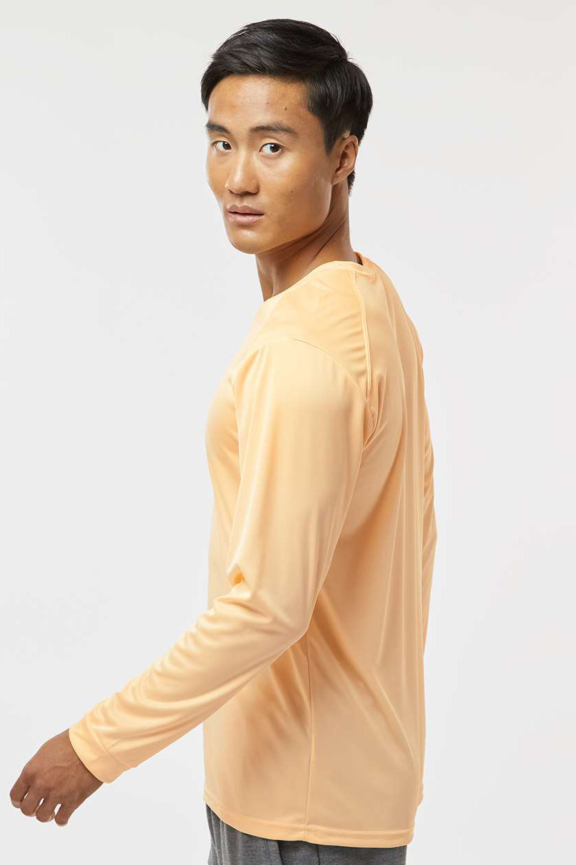 Paragon 210 Mens Islander Performance Moisture Wicking Long Sleeve Crewneck T-Shirt Peach Model Side