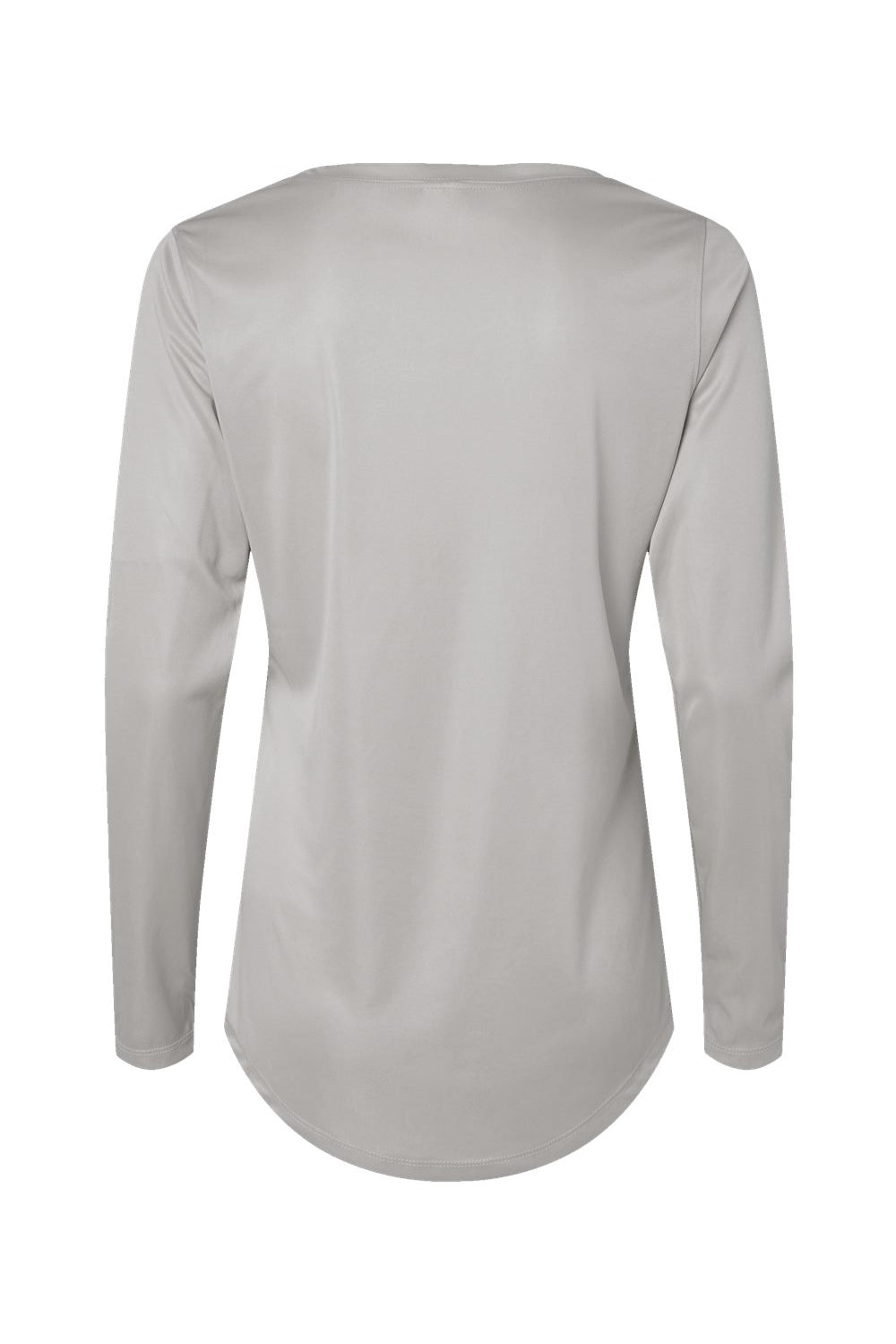 Paragon 214 Womens Islander Performance Long Sleeve Scoop Neck T-Shirt Aluminum Grey Flat Back